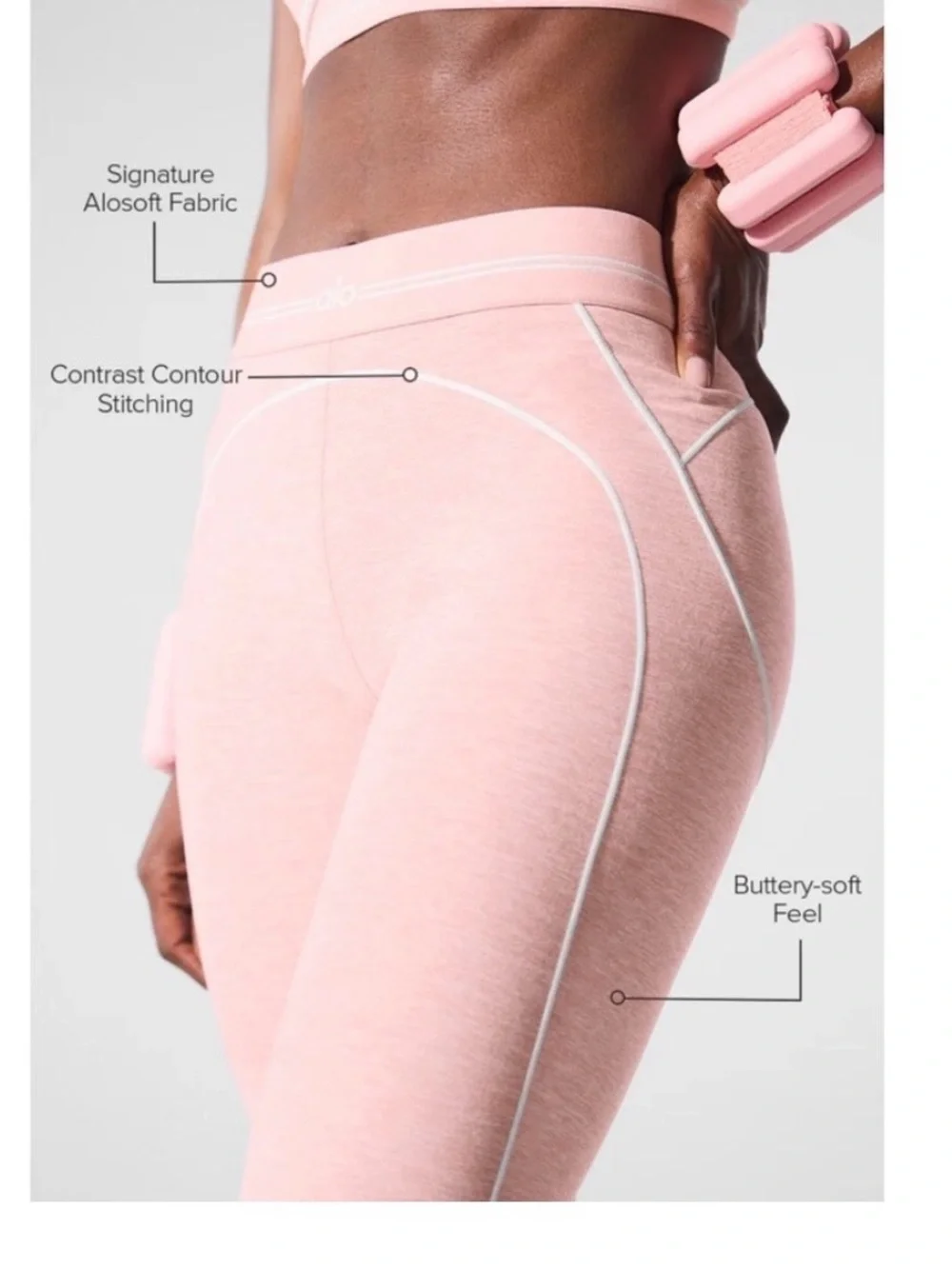 ALO Yoga Heart Throb leggings Pink High-Rise Size XS